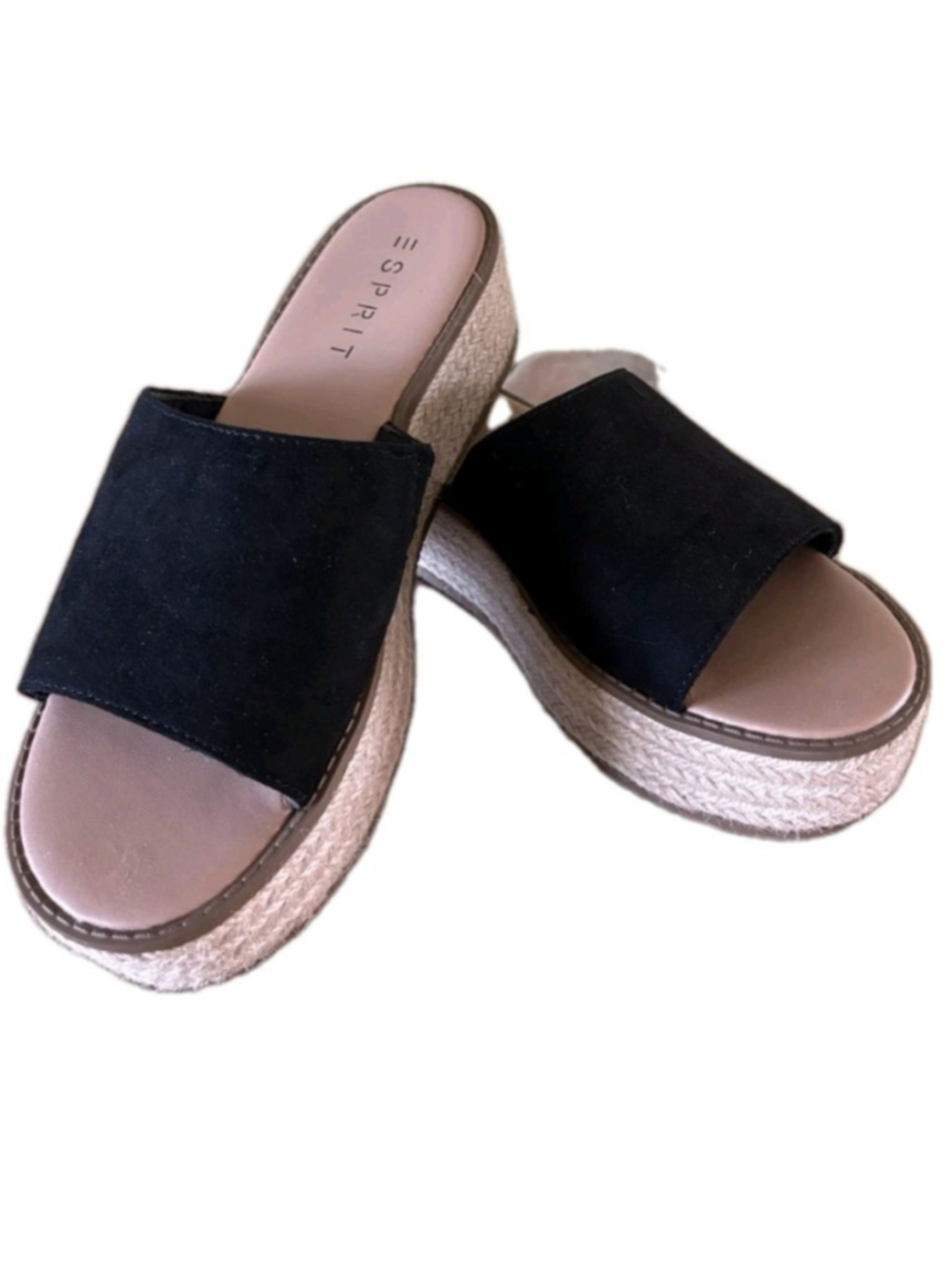 Esprit Nadina Wedge Sandal Size 11 Womens Black Platform Espridilla Slide 0006Me